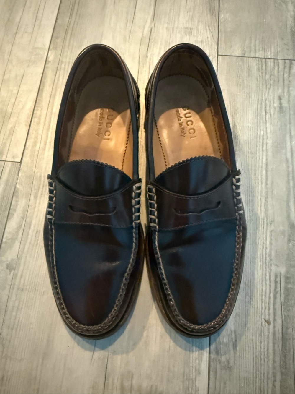 Gucci Men’s Brown Leather Penny Loafers - Picture 3 of 7